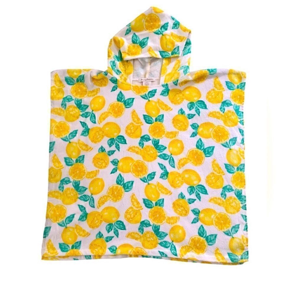 Tommy Bahama Terry Cloth Beach Poncho/Hoodie With Lemons Sz 5-12